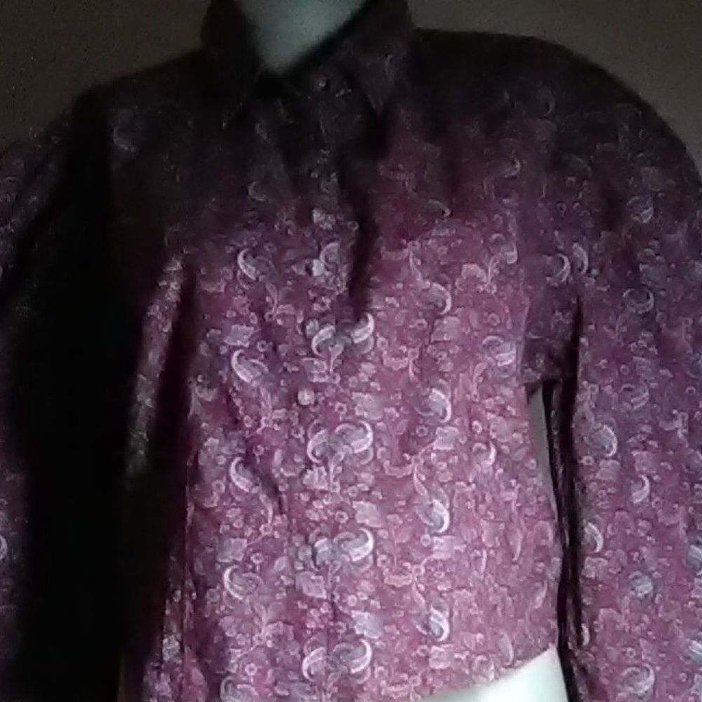 Banjo New Red Cotton Print Western Crop Shirt Size